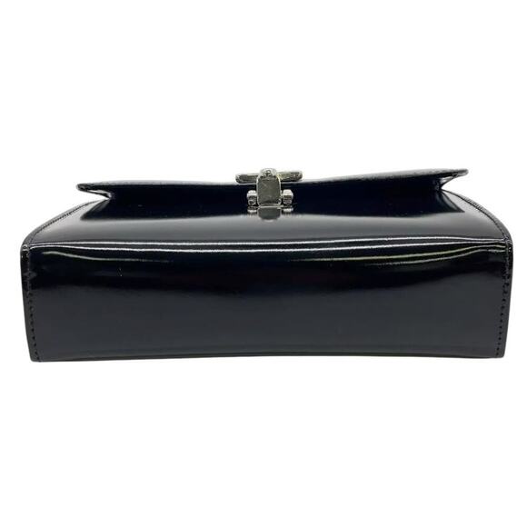 Salvatore Ferragamo Gancini Patent leather Black Mini Clutch Bag W/Box - Picture 6 of 15